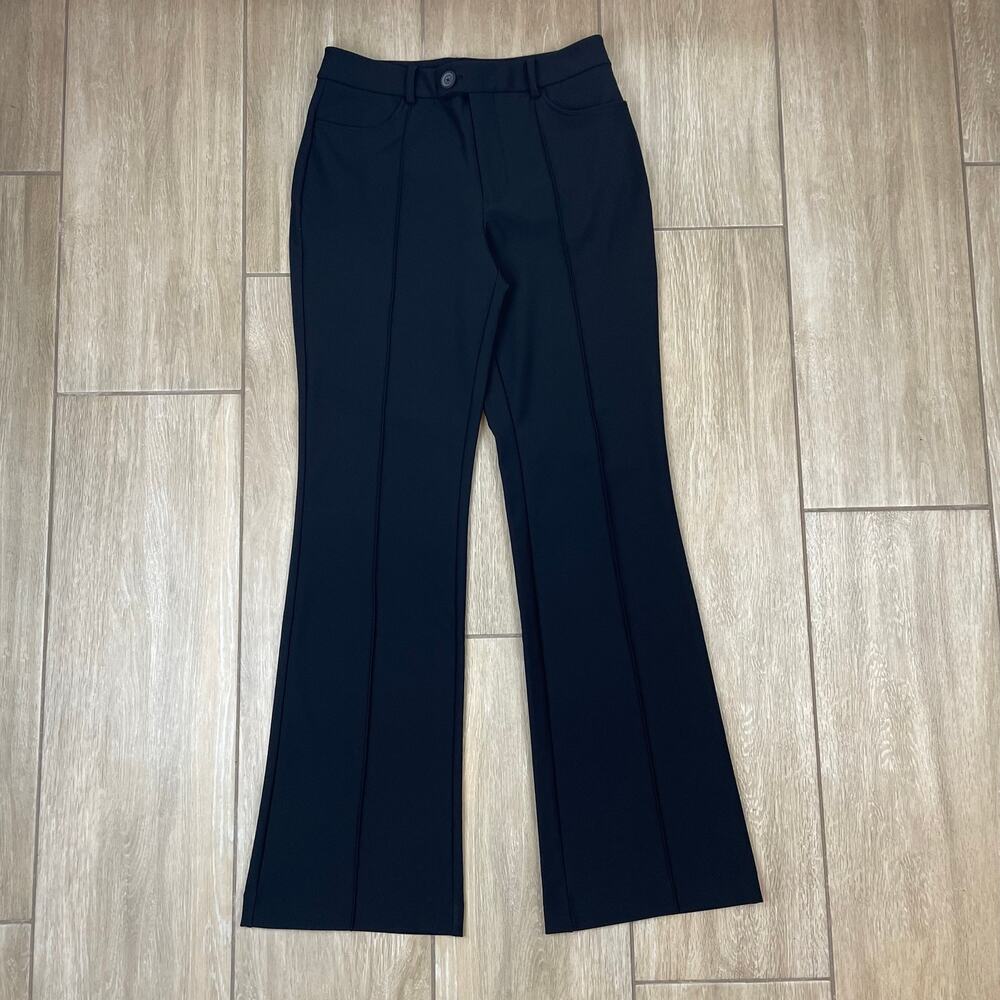 Karl Lagerfeld Paris Essentials Pants Women 4 Black Pull On Flare Stretch